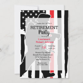 Convite Foto do Bombeiro Partido Americano de Aposentação 