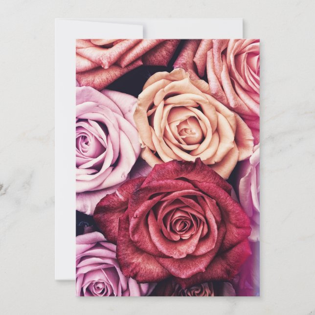 Convite Foto do Buquê Rosa (Frente)