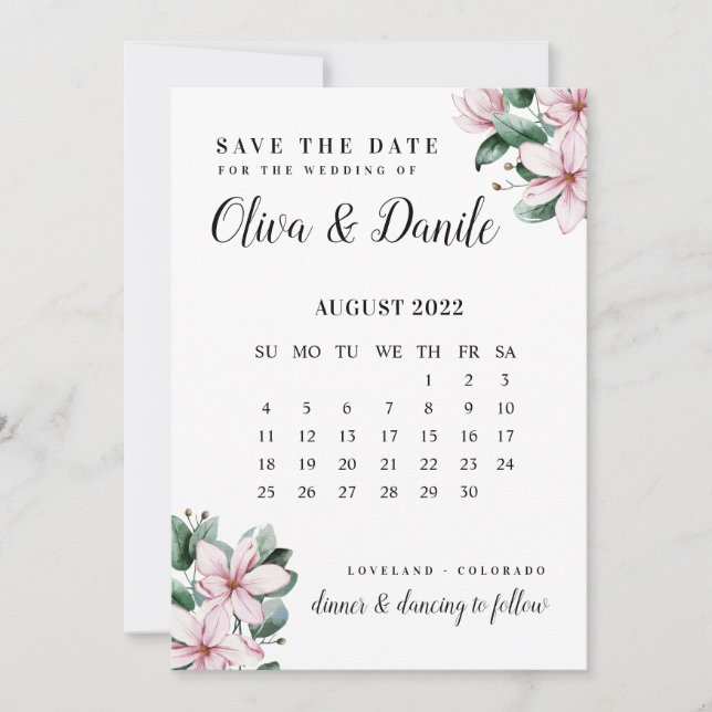 Convite Foto do Calendário do Script Eucalyptus para Salva (Frente)