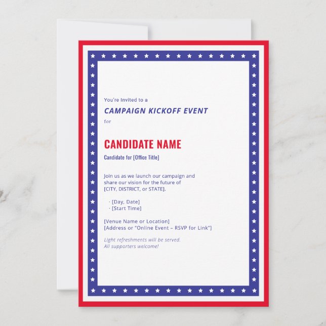 Convite Foto do Candidato a Evento Político do Início da C (Frente)