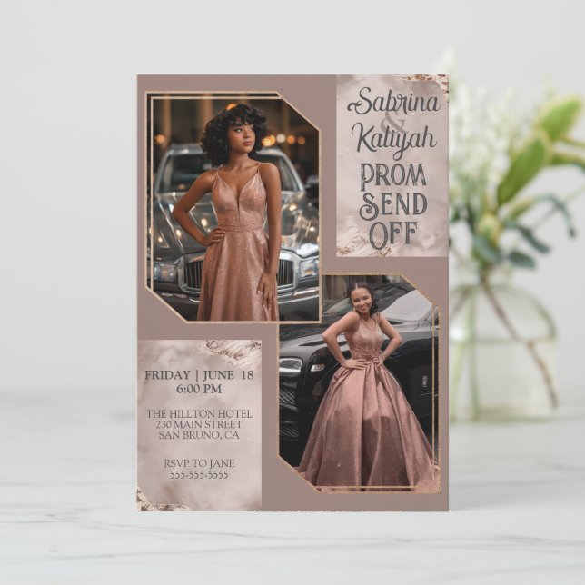 Convite Foto do Casal de Envio Personalizado do Baile de f (Em pé/Frente)