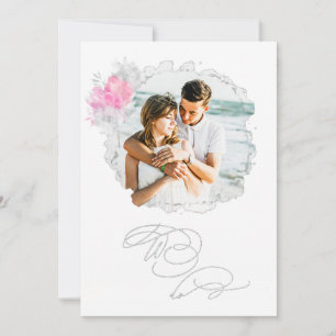 Convite *~* FOTO DO Casal Flower RSVP QR + Casamento AR6