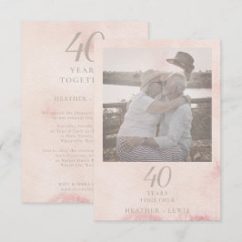 Convite Foto do Casal Rosa para o Aniversário de Casamento