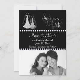 Convite Foto do Casamento Gay Salve o Dia Prata