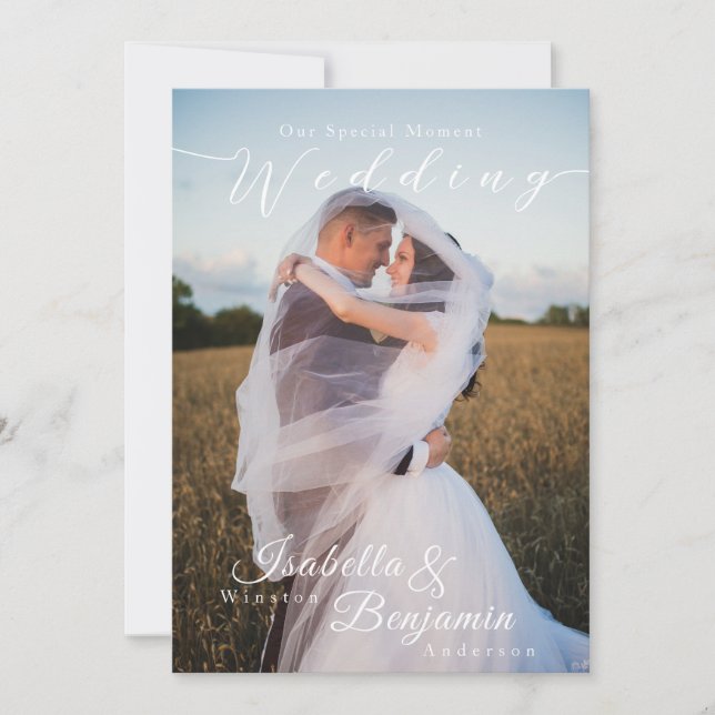 Convite Foto do Casamento Negro Dourado Elegante Rosa (Frente)