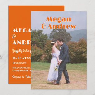 Convite Foto do casamento Reto