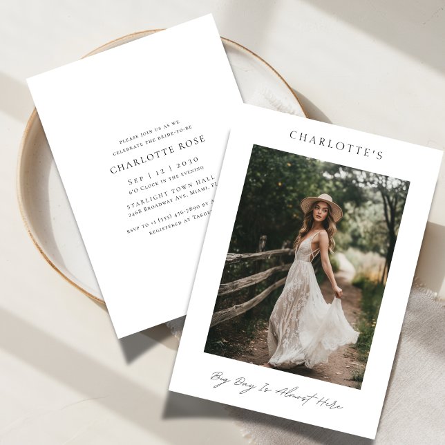 Convite Foto do Chá de panela de Boho Russo Simples do Gra (Criador carregado)