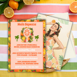 Convite Foto do Chá de panela de Pickleball Tropical Retro