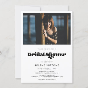 Convite Foto do chá de panela de script do Vintage retro