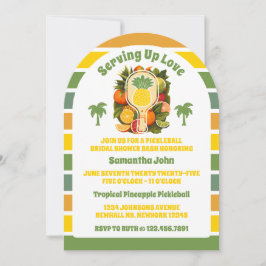Convite Foto do Chá de panela Pickleball Retro Pineapple