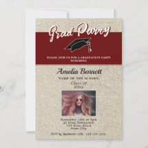 Foto do Chapéu de Formatura Vermelho Rústico na Fe