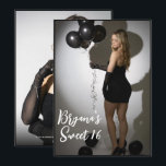 Convite Foto do cheio Frente e Trendy Modern Sweet 16<br><div class="desc">Personalize como quiser.</div>