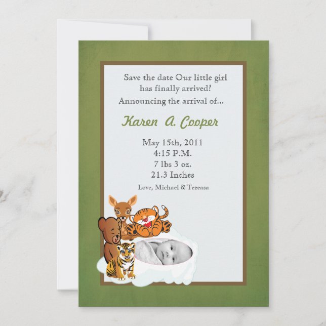 Convite Foto do Círculo 5x7 Gril e Programa de Bebês para  (Frente)