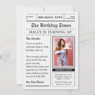 Convite Foto do Cobrir da Revista Engraçada aniversário de