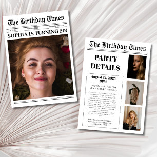 Convite Foto do Cobrir de jornal Festa de aniversário