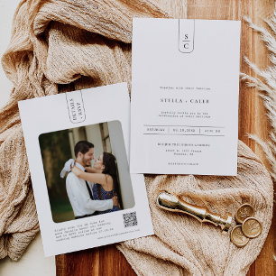 Convite Foto do Código QR de Arch Geométrico Mínimo Simple