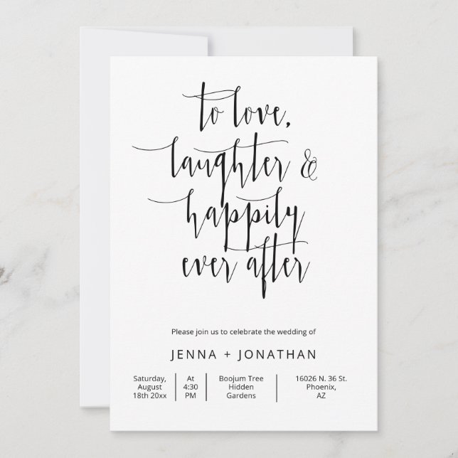 Convite Foto do Código QR de Casamento Simples Moderno Min (Frente)