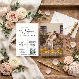 Convite Foto do Código QR do Arch de Casamento Mínimo de S