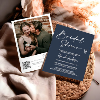 Convite Foto do Código QR do Chá de panela moderno simples