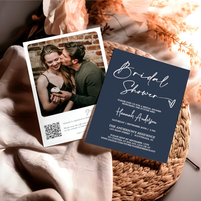 Convite Foto do Código QR do Chá de panela moderno simples (Criador carregado)