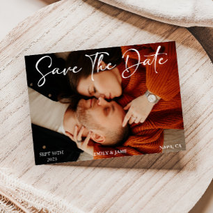 Convite Foto do código QR preto e branco moderno Salvar a