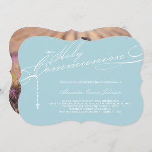 Convite Foto do comunhão santamente do rosário moderno