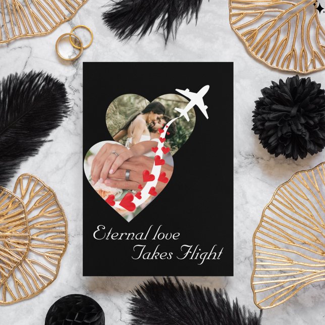 Convite Foto do Coração do casal,Romântico,Moderno,Casamen (Criador carregado)