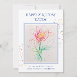 Convite Foto do Desenho da Criança Feliz Aniversário Papai