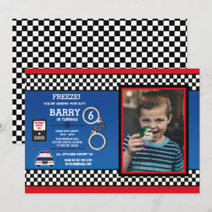 Convite Foto do detetive da festa de aniversário do agent