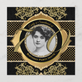 Convite Foto do Diamante Dourado do Aniversário do 70 Aniv