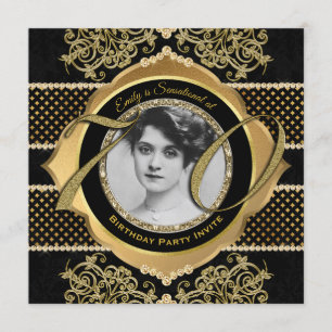 Convite Foto do Diamante Dourado do Aniversário do 70 Aniv