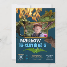 Foto do Dinossaur DIY meninos festas de moça azul