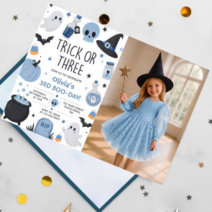 Convite Foto do Fantasma de Halloween 'Trick Or Treat' no