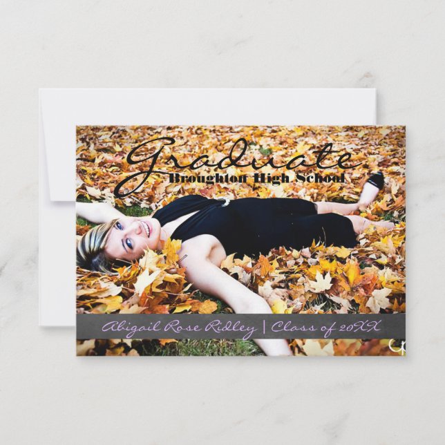 Convite Foto do formando - 3x5 Faixa do Quadro (Frente)