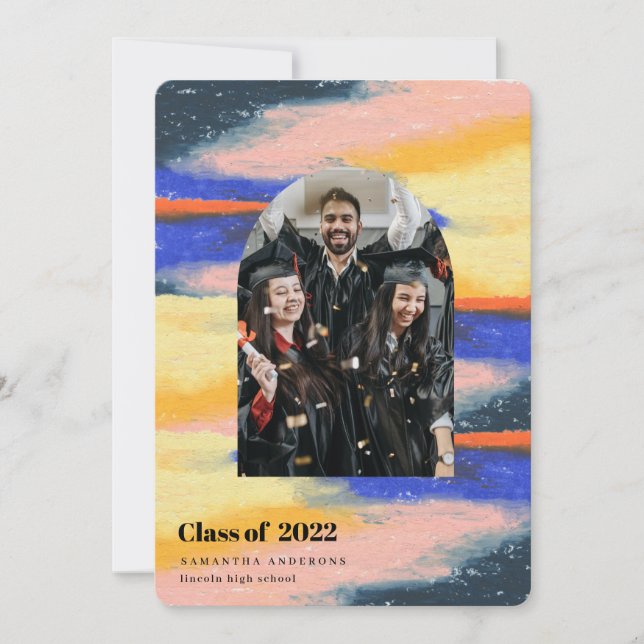 Convite Foto do Formando Colorido Moderno (Frente)