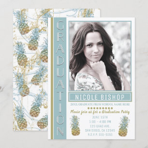 Convite Foto do Formando de abacaxi tropical
