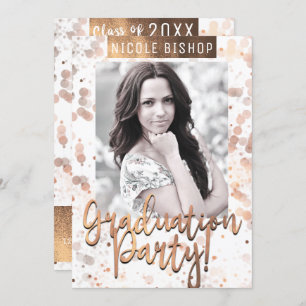 Convite Foto do Formando de Festa de formatura de Bronze d
