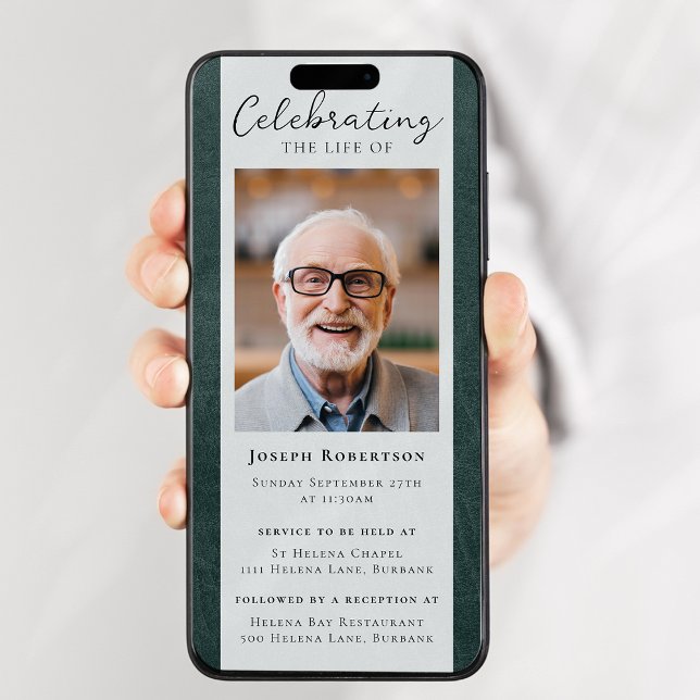 Convite Foto do Funeral de Couro Verde (Criador carregado)