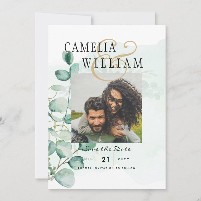 Convite FOTO DO Greenery SALVAR AS DATAS ORÇAMENTO DO Euca (Frente)