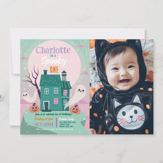 Convite Foto do Halloween 1rua Festa de Fantasmas (Frente)