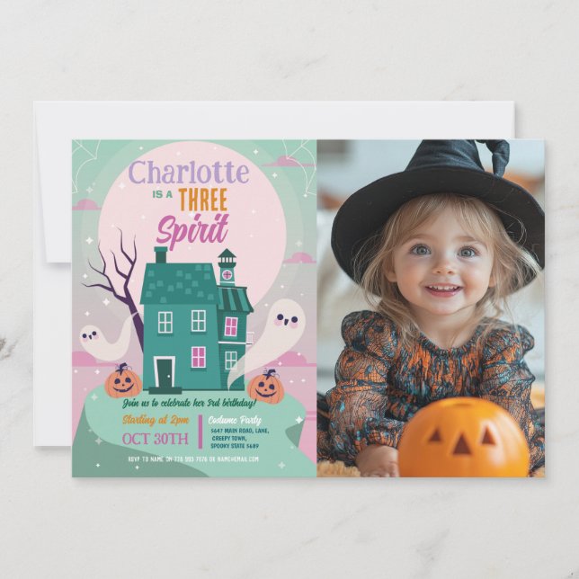 Convite Foto do Halloween 3º Festa da Casa Fantasma Assomb (Frente)