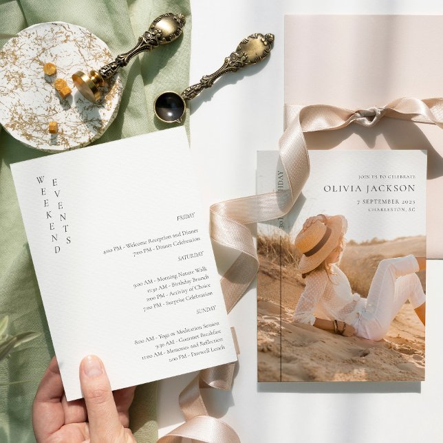 Convite Foto do Itinerário de Aniversário do Final de Sema (Criador carregado)