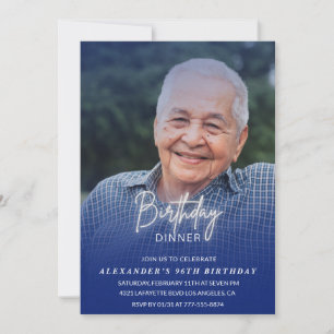 Convite Foto do jantar de homens azul marinho de 96 anos