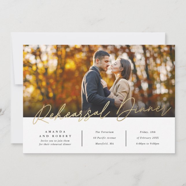 Convite Foto do Janto de ensaio moderno (Frente)