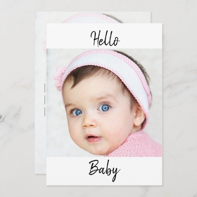 Convite Foto do lançamento do bebê x2 Moderno (Frente/Verso)