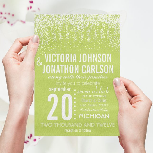 Convite Foto do limão Confetti ModernTypografia (Criador carregado)