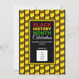 Convite FOTO DO LOGOTIPO ADICIONAR MÊS do Histórico Preto