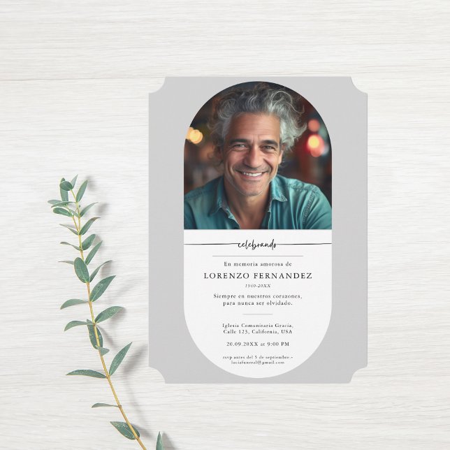 Convite Foto do Memorial do Funeral Espanhol em Caligrafia (Criador carregado)
