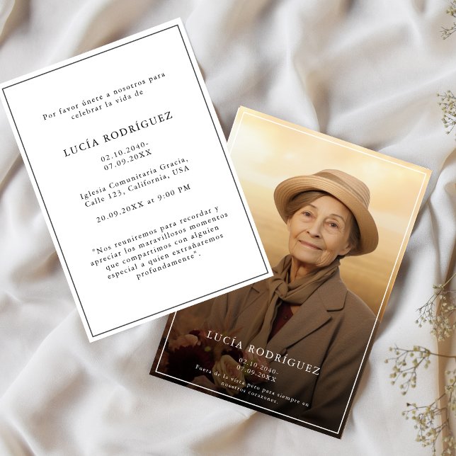 Convite Foto do Memorial Espanhol da Celebração Funeral Mo (Criador carregado)