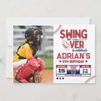 Convite Foto do menino de aniversário de beisebol